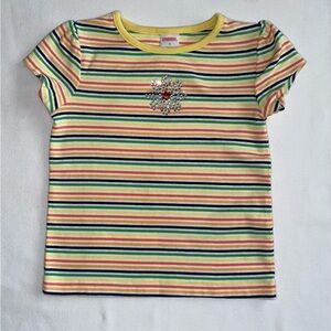 🌼Vintage Gymboree ‘Daisy Days’ Sparkle Flower Stripe Tee